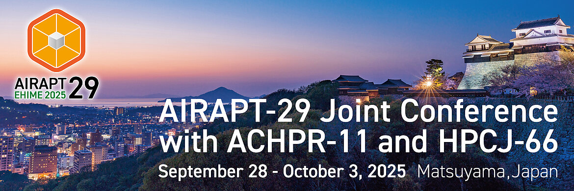 Airapt 2025 - 29th International Conference on High Pressure Science and Technology (AIRAPT-29) 