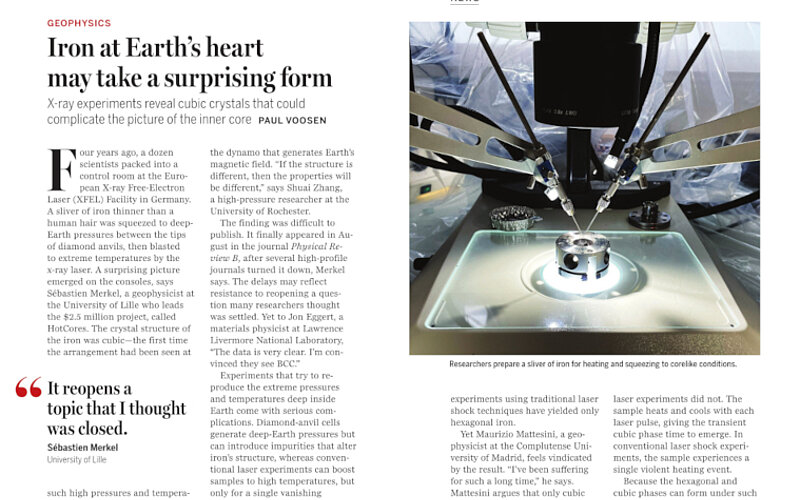 Iron at Earth’s heart may take a surprising form