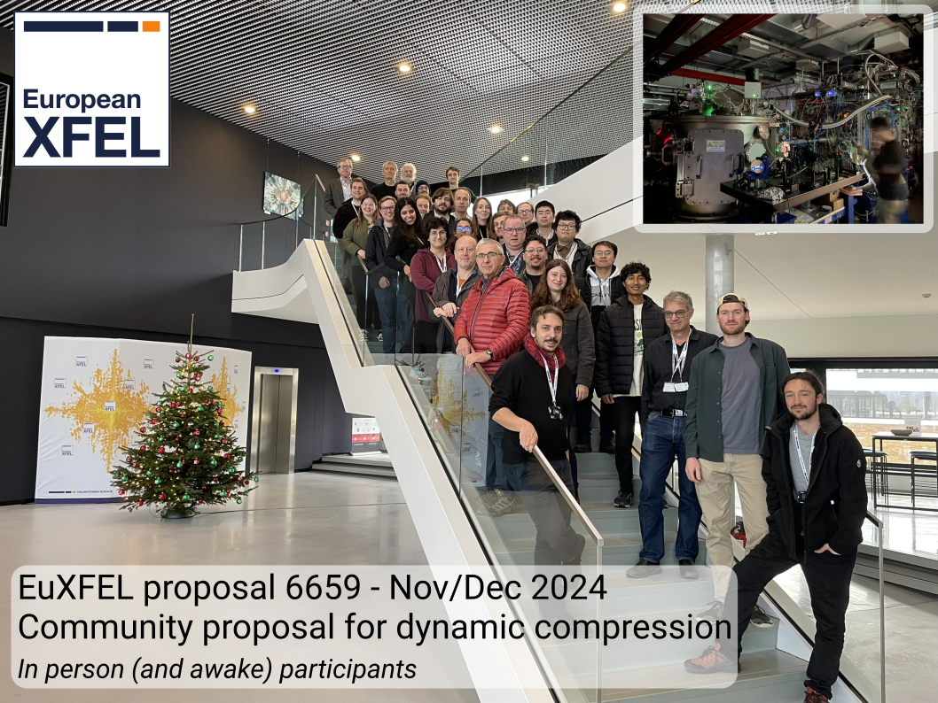 Onsite (and awake) experimental team of the EuXFEL 6659 community proposal for dynamic compression