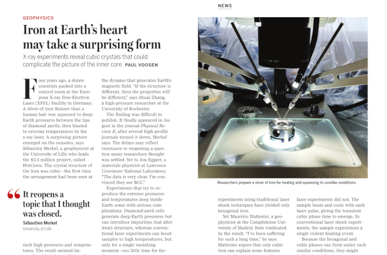 Iron at Earth’s heart may take a surprising form
